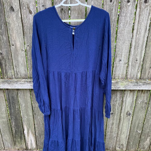 NOM Maternity Margot dress navy, size L - Picture 1 of 8